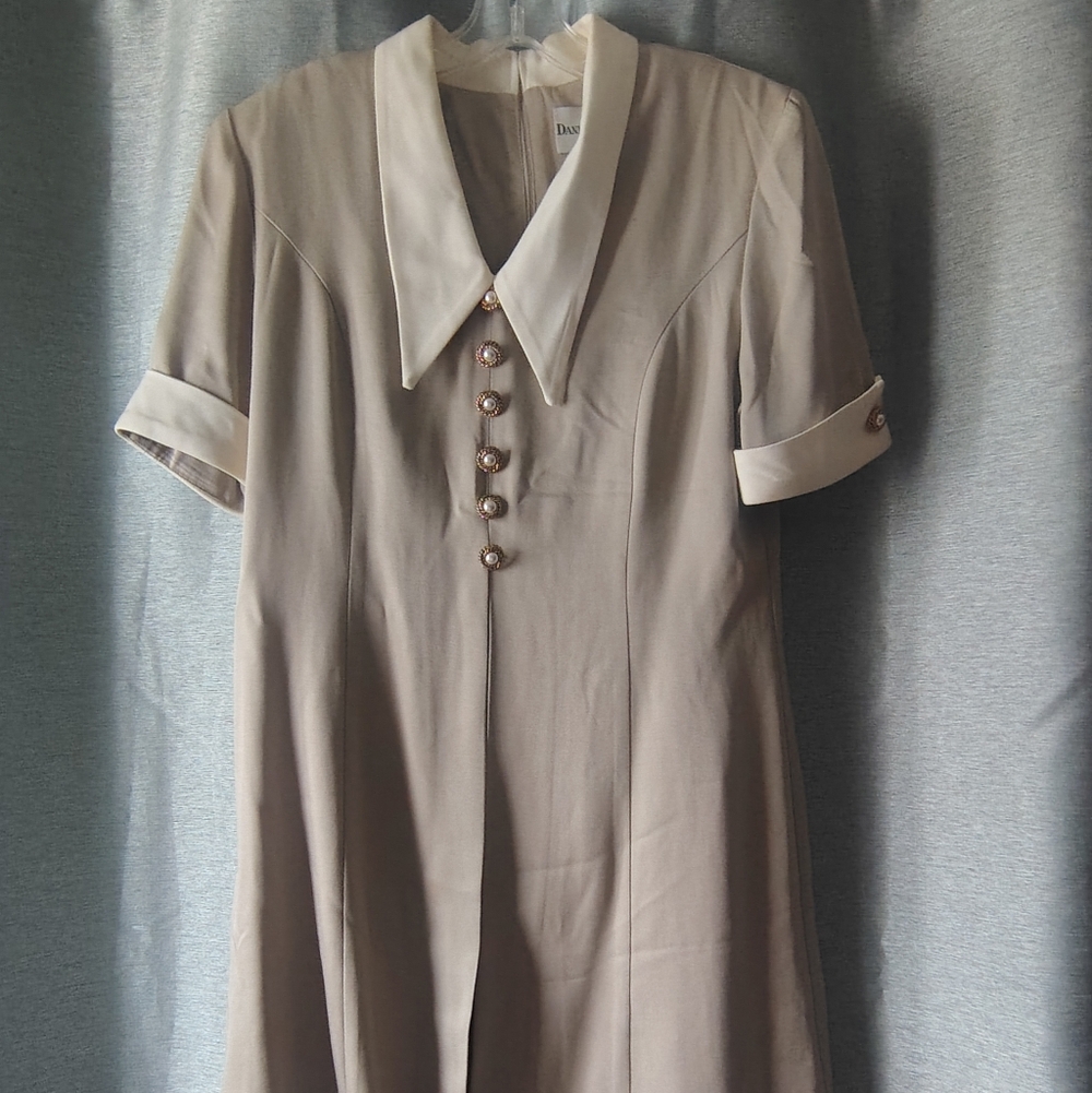 Danny & Nicole Tan and Cream Dress